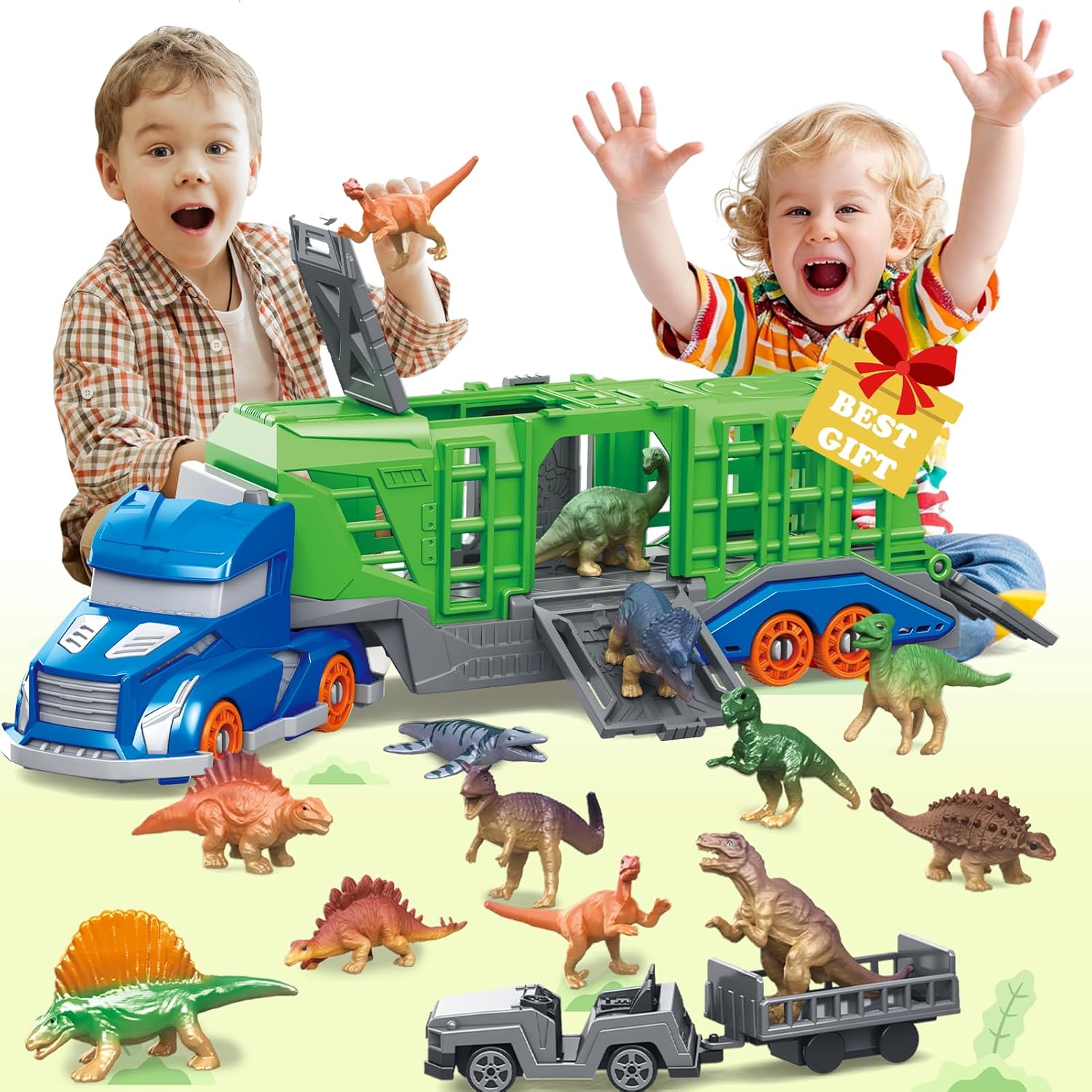 Model Kit Dinosaur - Zestaw zabawek: Pojazd transportowy dla dinozaurów