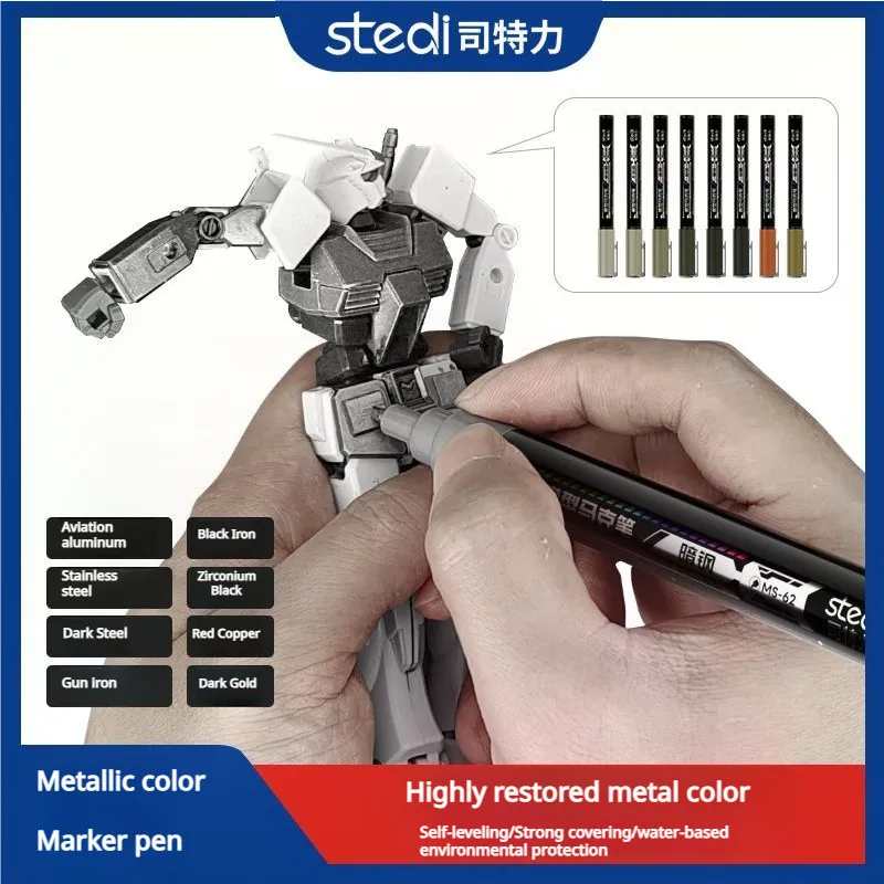 Metallic Paint Set - Marker metaliczny Stedi MS60-MS67, chromowany, lustrzany