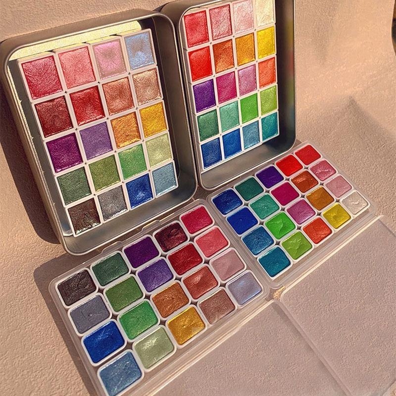 Metallic Paint Set - Farby Perłowe Przenośny Zestaw 20 Kolorów