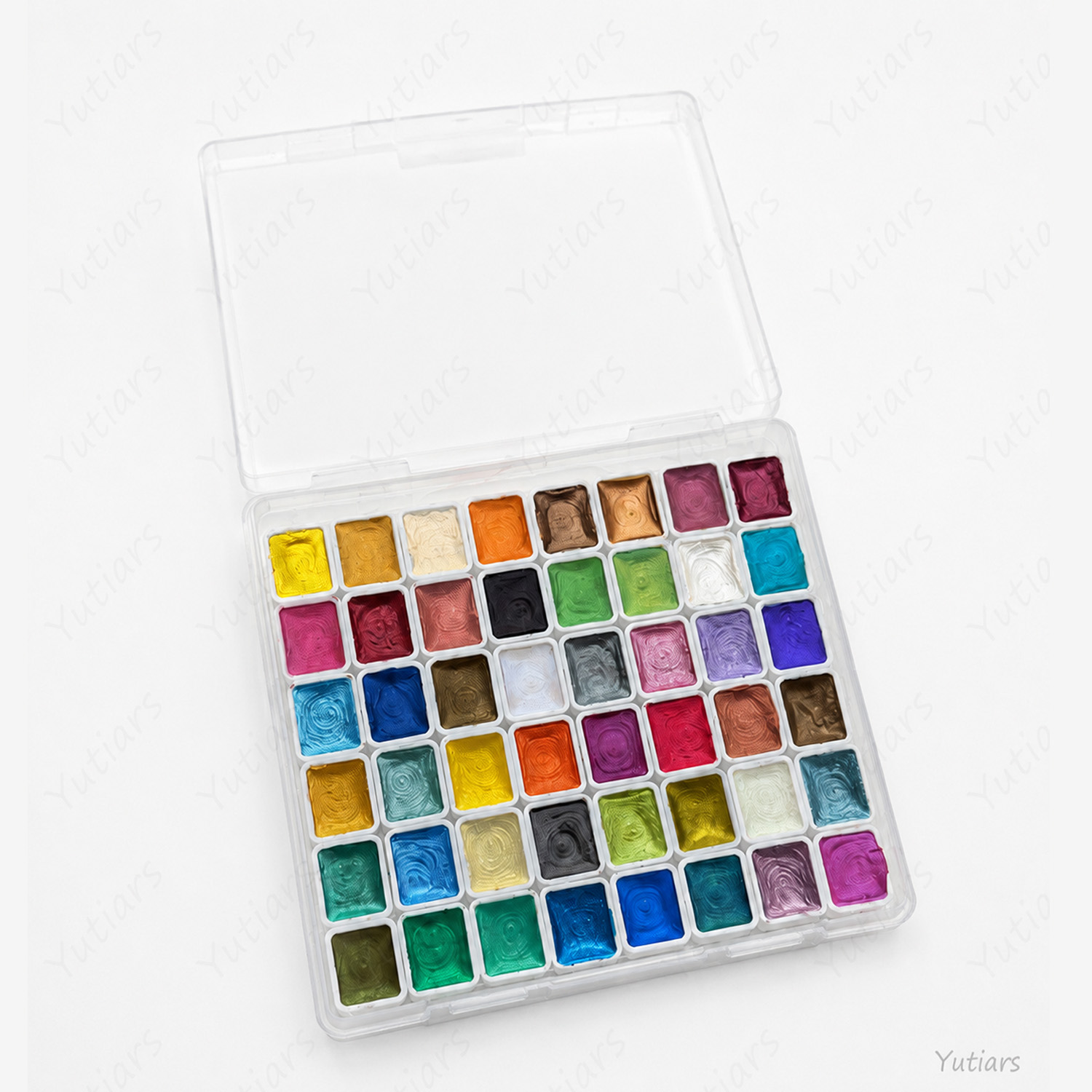 Metallic Paint Set - Zestaw 48 kolorów perłowych farb akwarelowych,