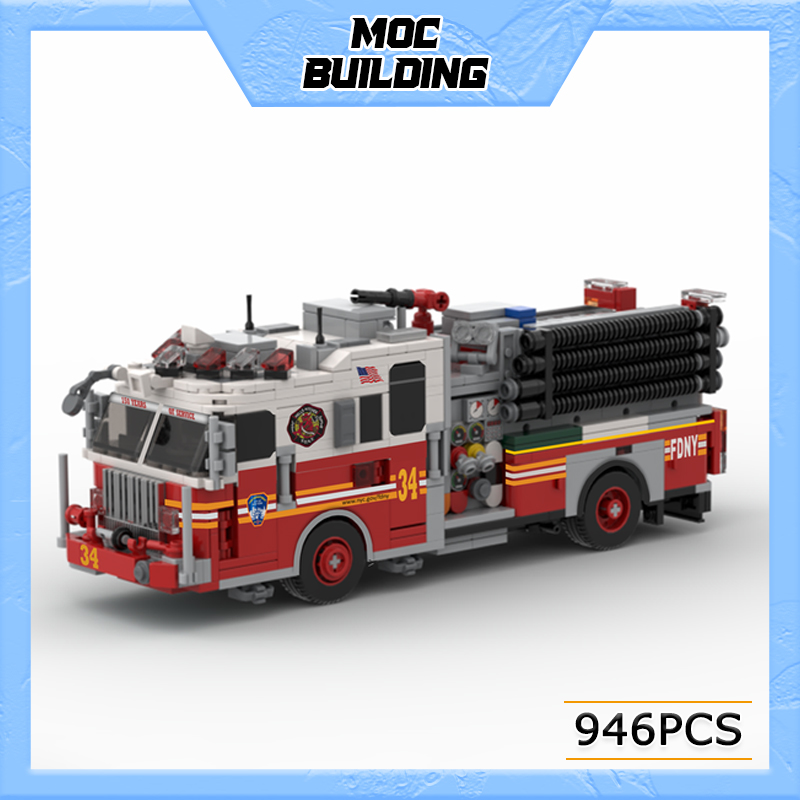 Model Kit Engine - Klocki konstrukcyjne MOC Straż Pożarna Nowojorska,